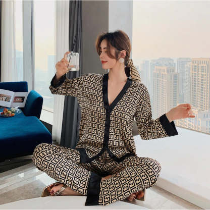 Women's Pajamas Set V Neck Design-Original Pajamas