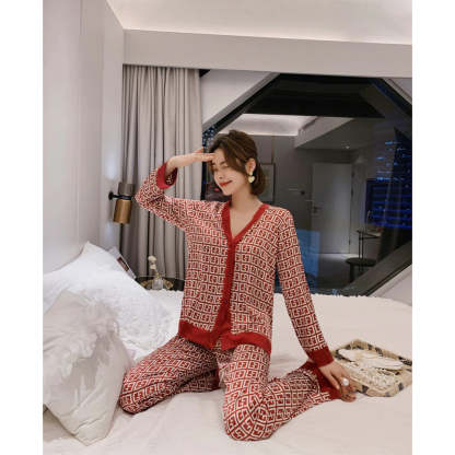 Women's Pajamas Set V Neck Design-Original Pajamas