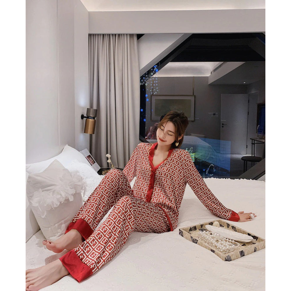Women's Pajamas Set V Neck Design-Original Pajamas