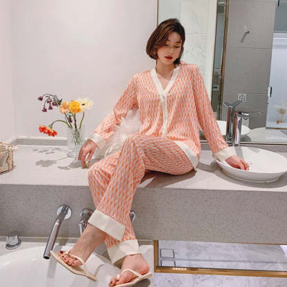 Women's Pajamas Set V Neck Design-Original Pajamas