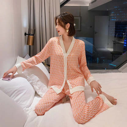 Women's Pajamas Set V Neck Design Sleepwear-Original Pajamas