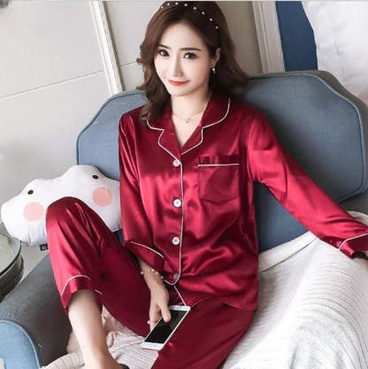 Women's Satin Two Piece Pyjamas Set-Original Pajamas