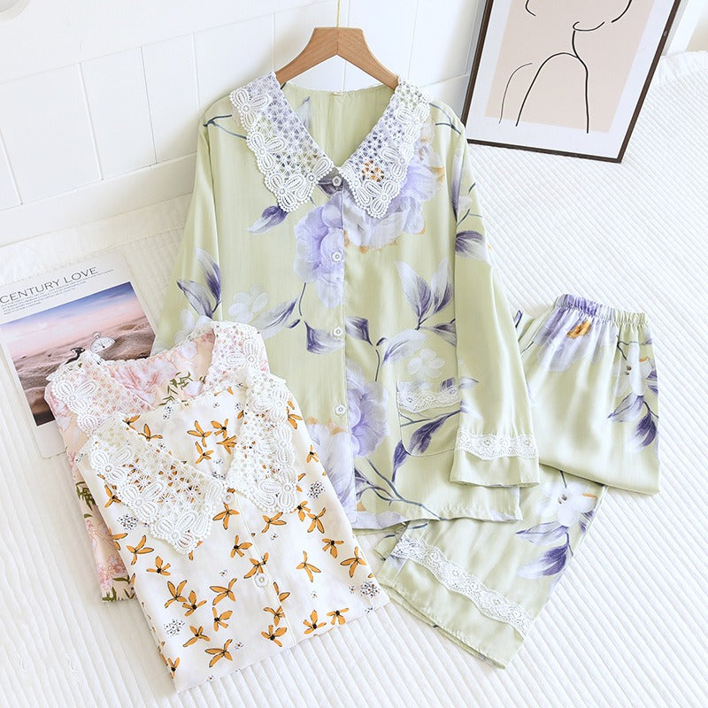 Long-Sleeved 2 Piece Viscose Pajama Set-Original Pajamas