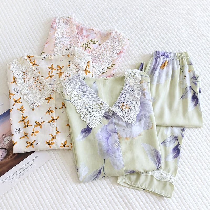 Long-Sleeved 2 Piece Viscose Pajama Set-Original Pajamas