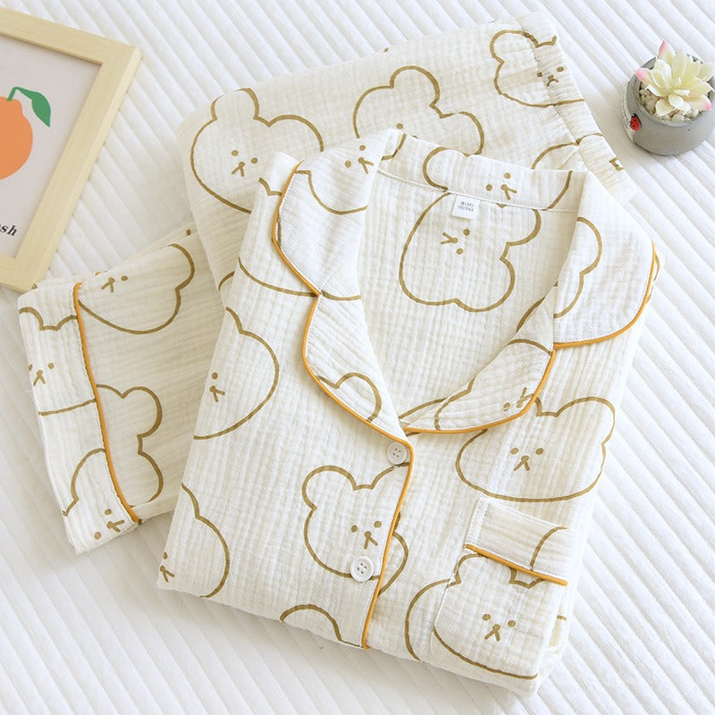 Cartoon Print 2 Piece Cotton Night Suit for Women-Original Pajamas