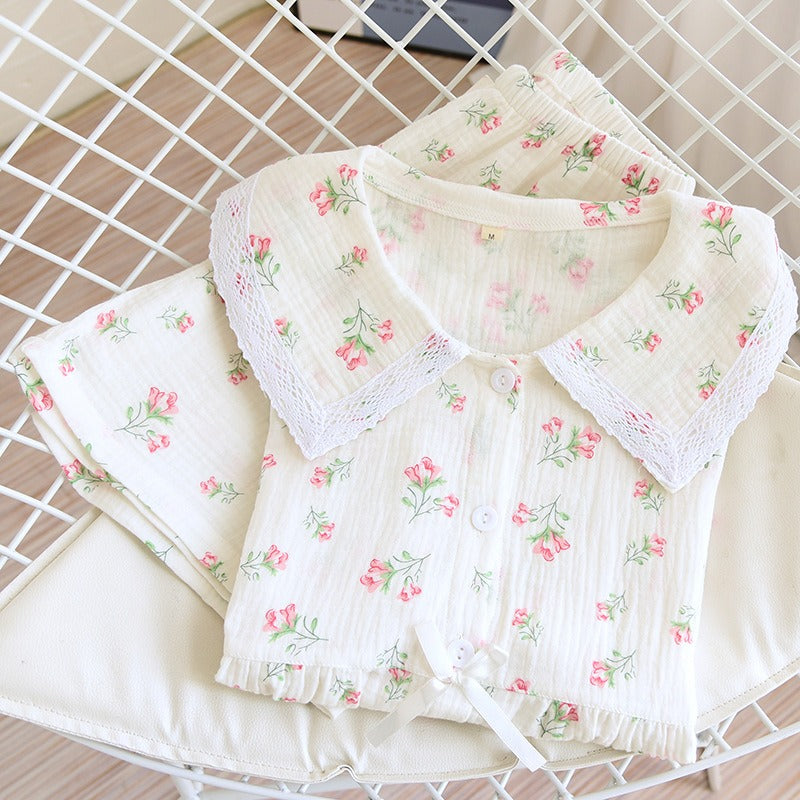 Women's Floral Shorts Sleeves 2-Piece Pajama set-Original Pajamas