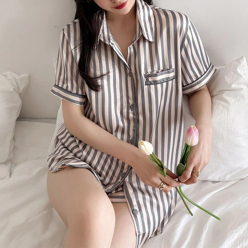 Women Stripes Sleepwear Pajamas Loungewear-Original Pajamas