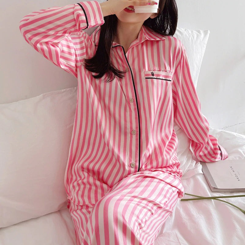 Women Stripes Sleepwear Pajamas Loungewear-Original Pajamas