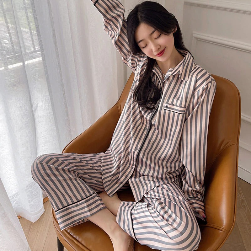 Women Stripes Sleepwear Pajamas Loungewear-Original Pajamas