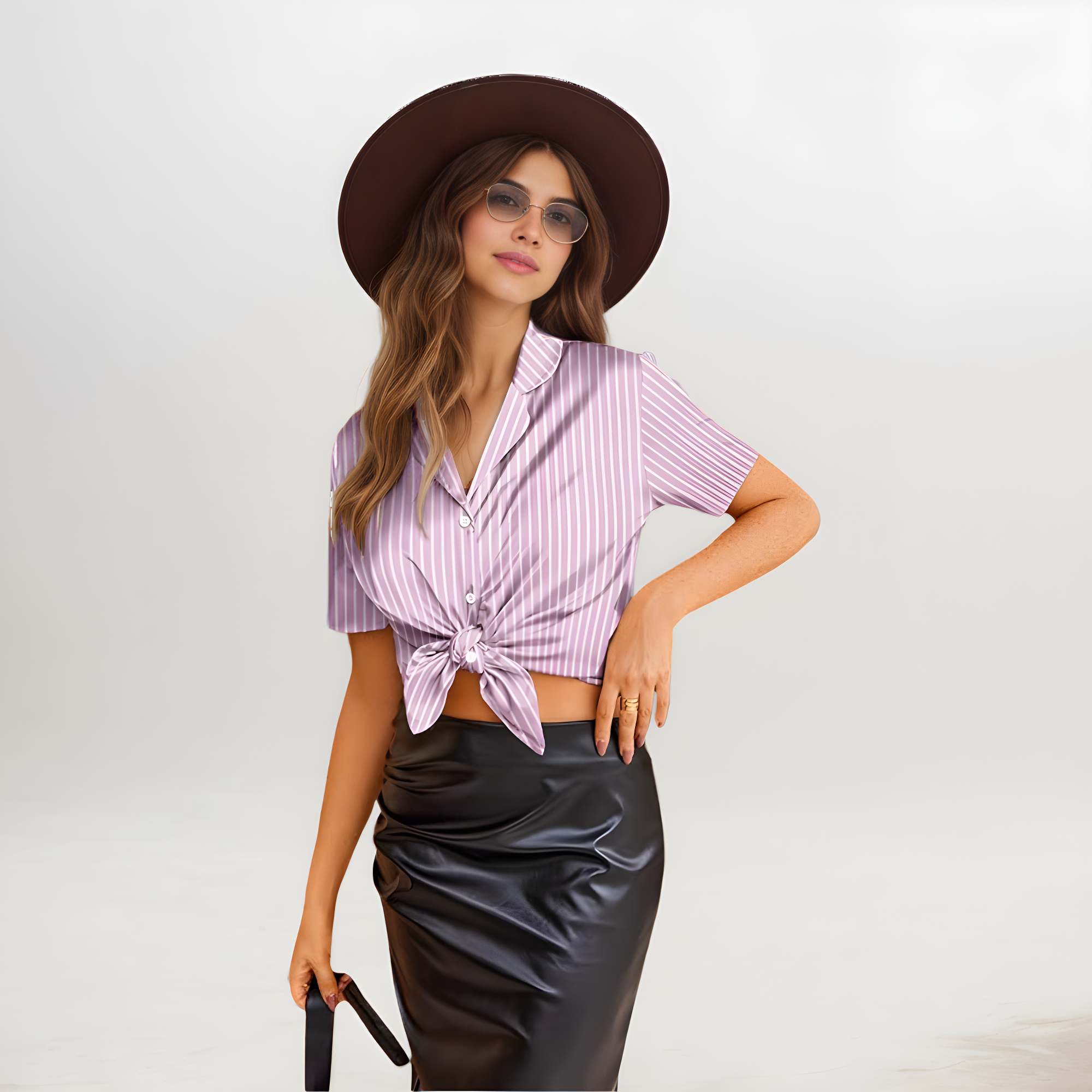 Women Ruffle Lingerie Notch Collar Sleepwear Satin 2 Piece Pajama Set