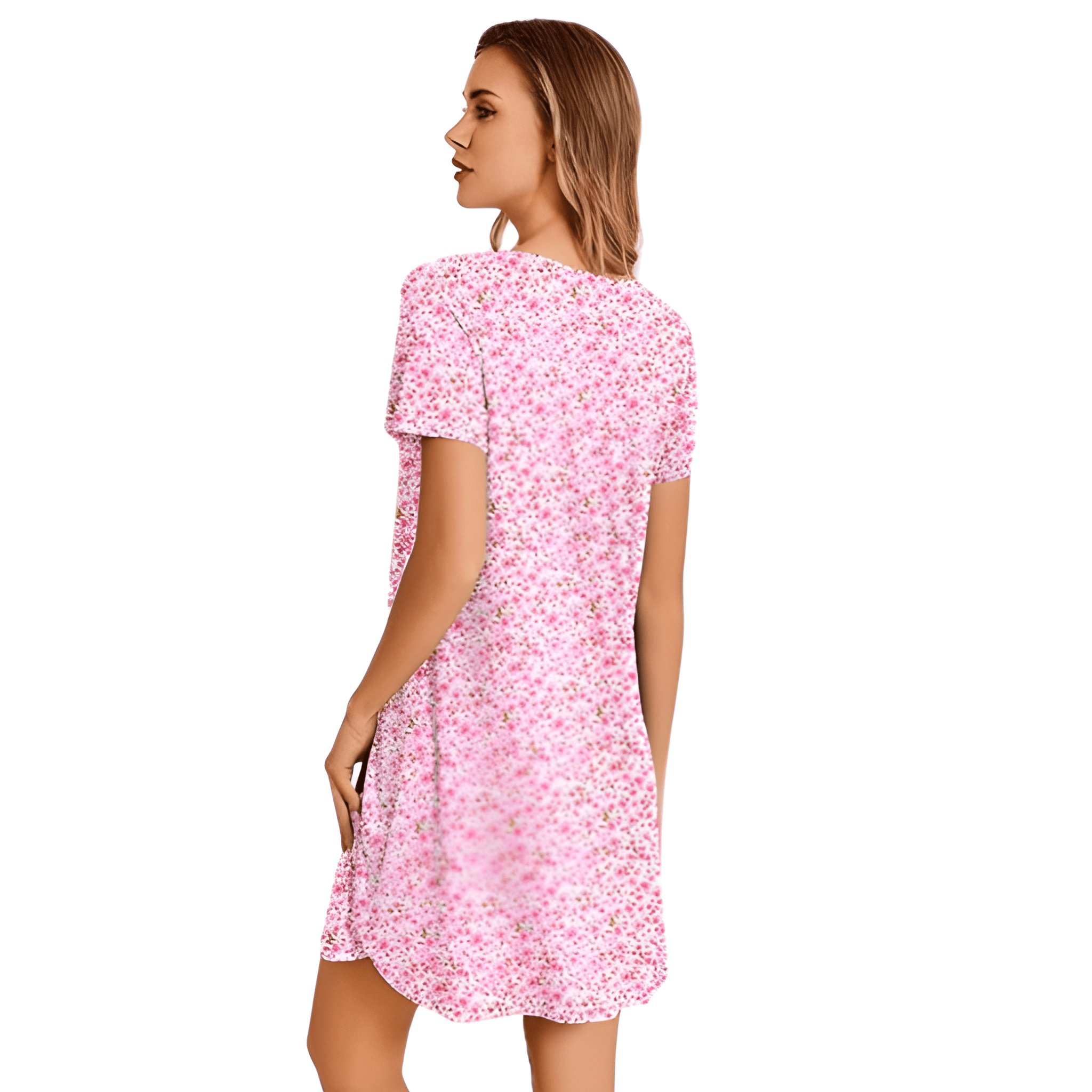 Nightgowns For Women With Pleated Sleep Shirt And Lace Trim