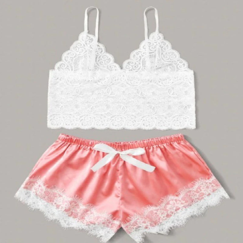 Women's V Neck Sleeveless Pajamas Set-Original Pajamas