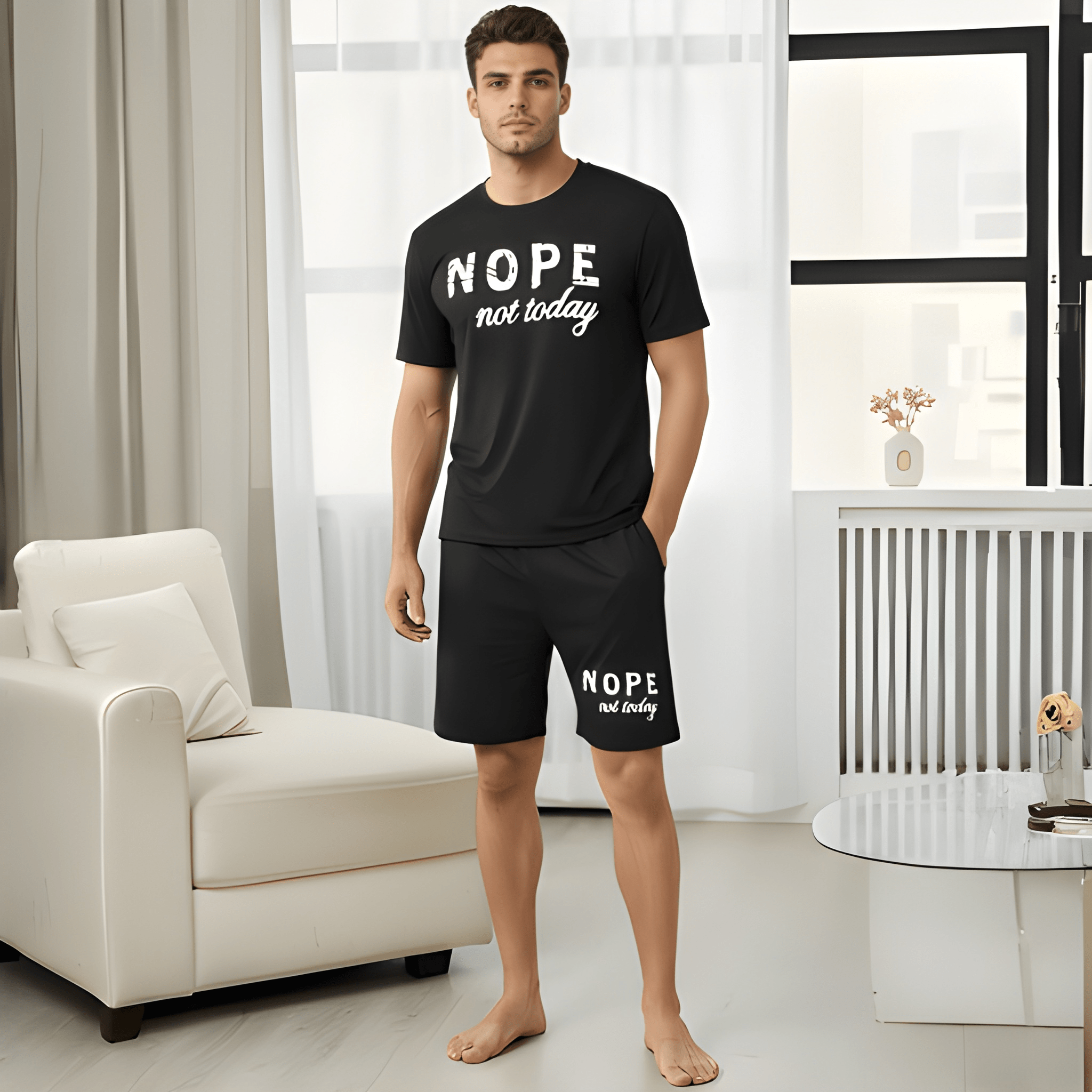 Valentine's Day Couple Pajama SetHigh End Printed Lounge Pajama Set - Image 4