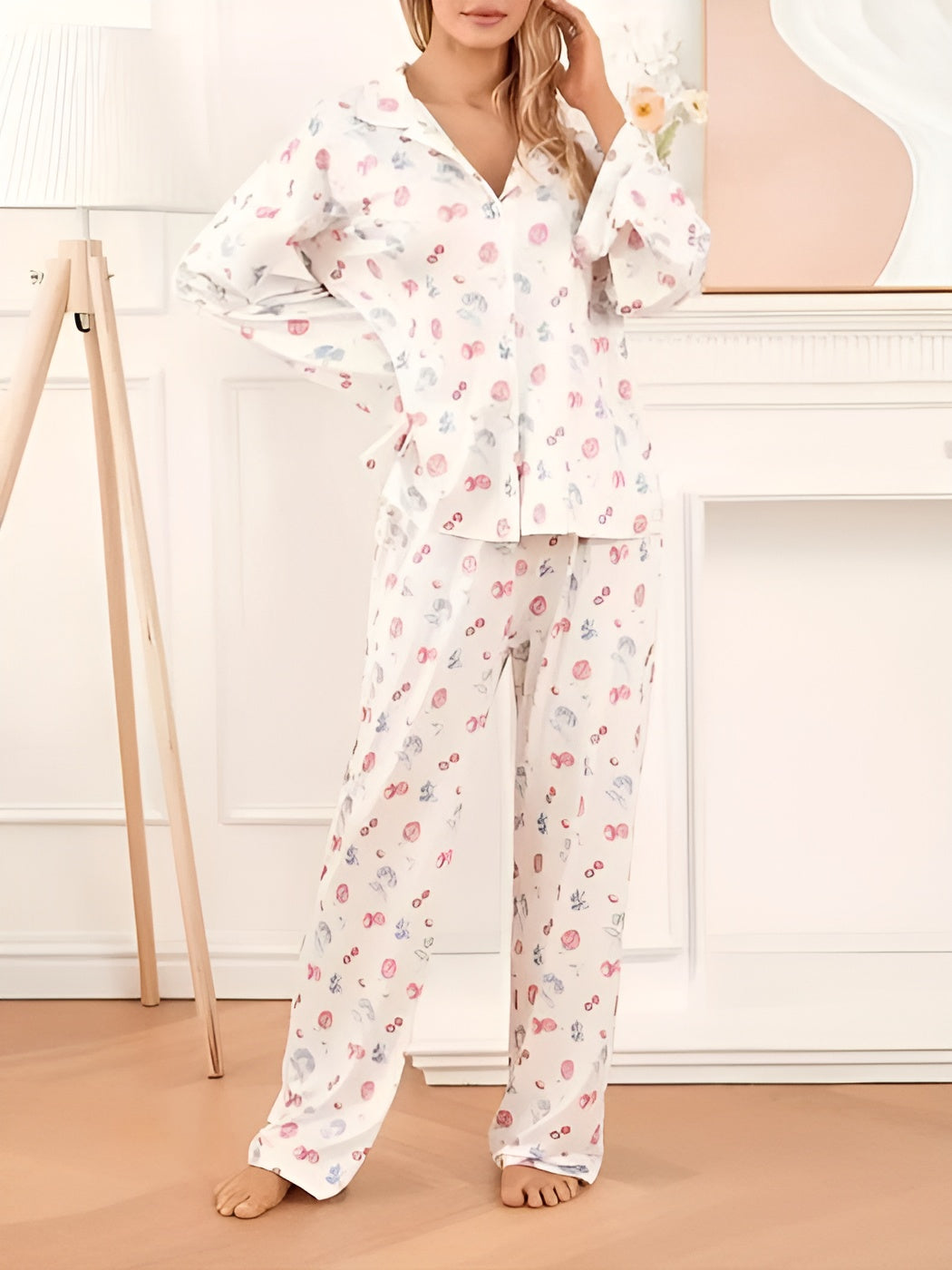 Cozy And Comfy Fit Printed Long Sleeve Pajama Set-Original PajamasCozy And Comfy Fit Printed Long Sleeve Pajama Set - Image 9
