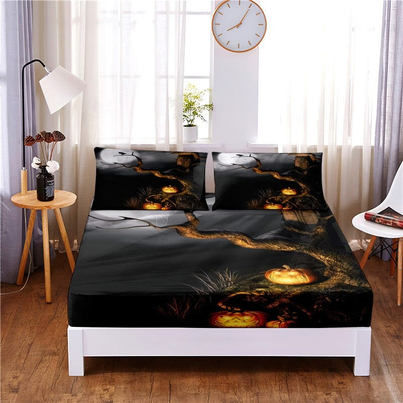 3 Pcs Holy Night Digital Printed Polyester Fitted Sheet Set
