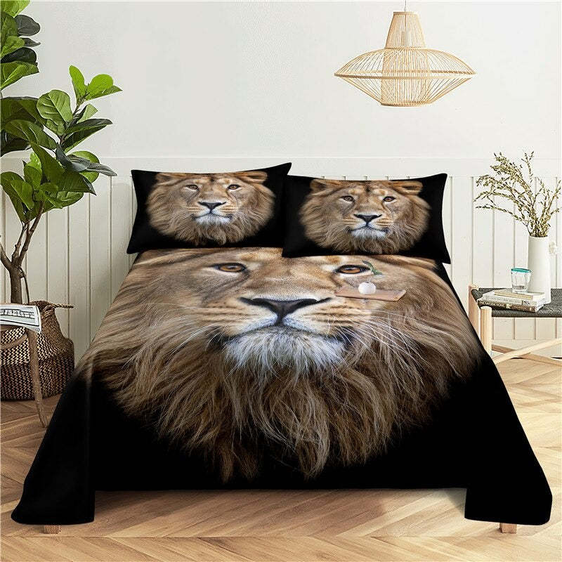 Warm Lion Printed Bedding Set