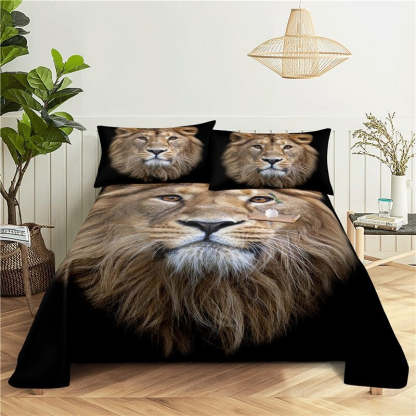 Warm Lion Printed Bedding Set