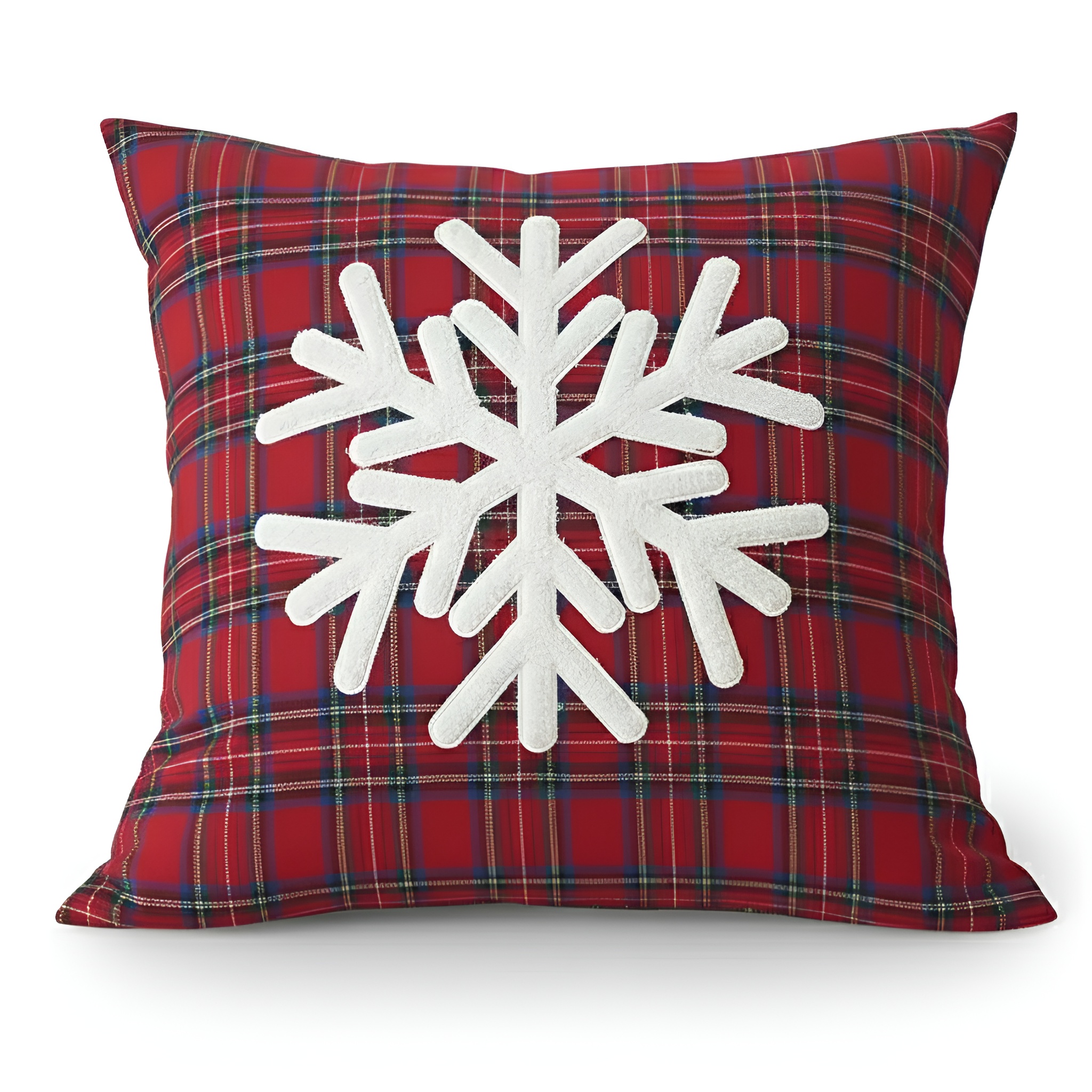 Christmas Themed Plaid Cushion Cover With EmbroideredChristmas Themed Plaid Cushion Cover With Embroidered - Image 11
