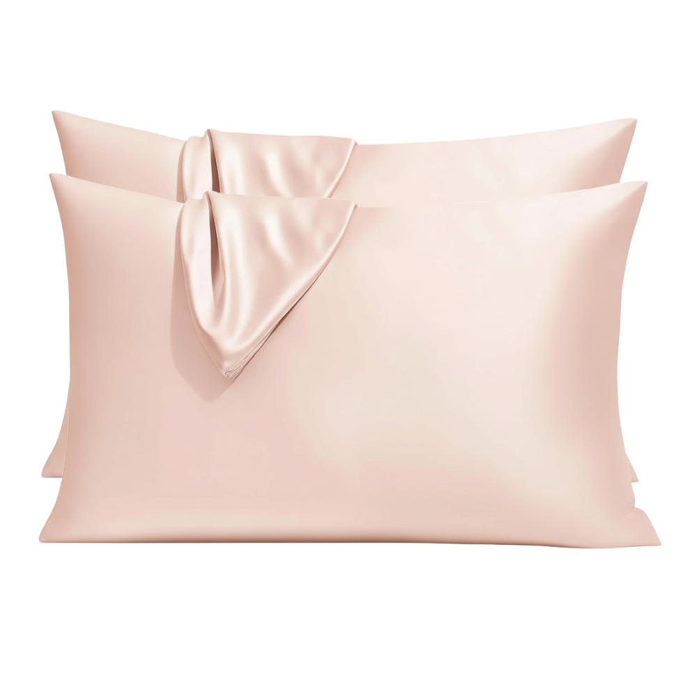 2 Pieces Soft Satin Pillowcase with Zipper for Hair and Cooling Comfort