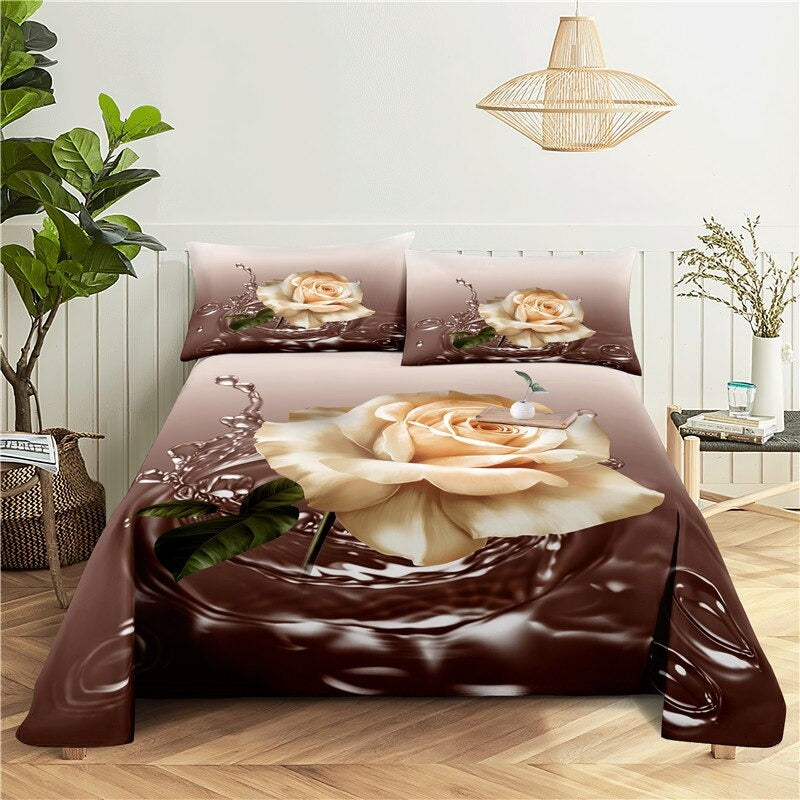 3 Sets Beautiful Sprays Printed Bedding