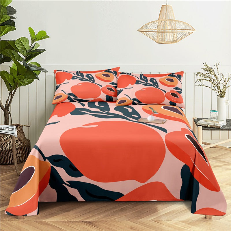 3 Sets Cartoon Peach Bedding Set
