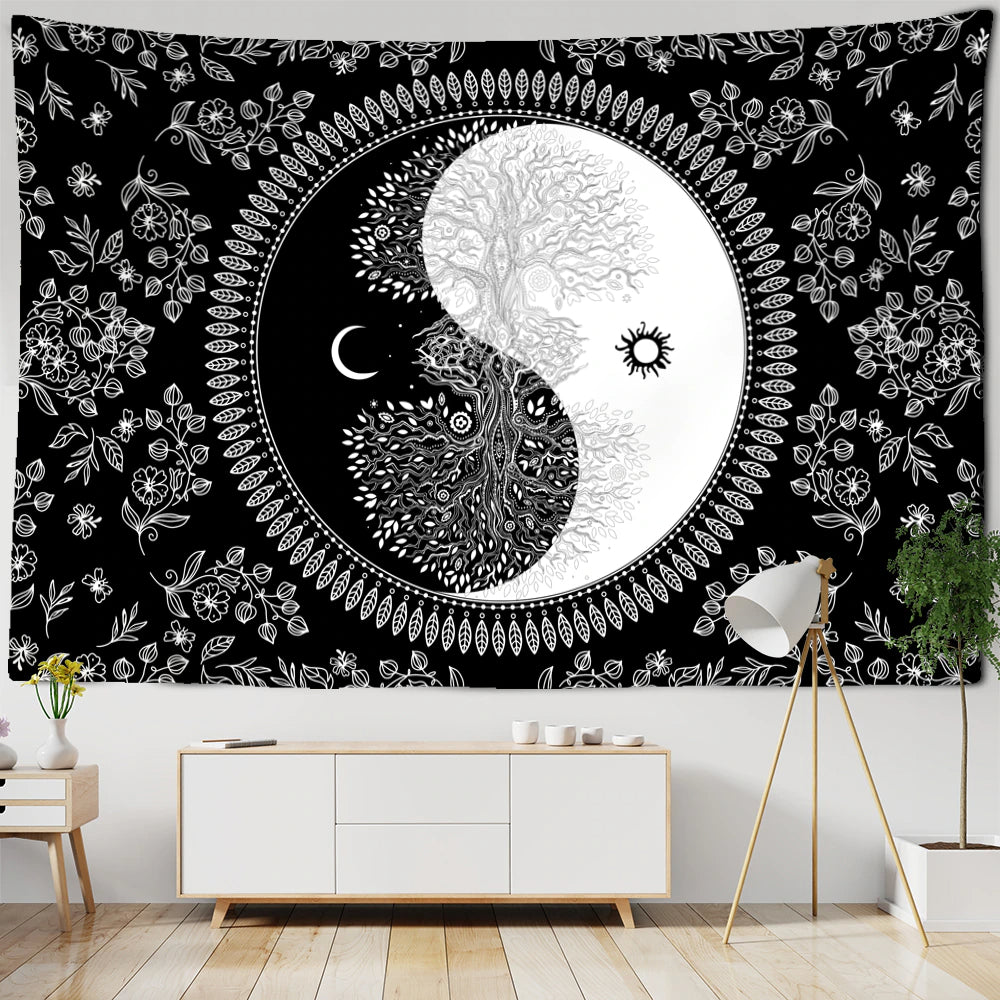 Psychedelic Moon Tapestry Wall Hanging Tapis Cloth