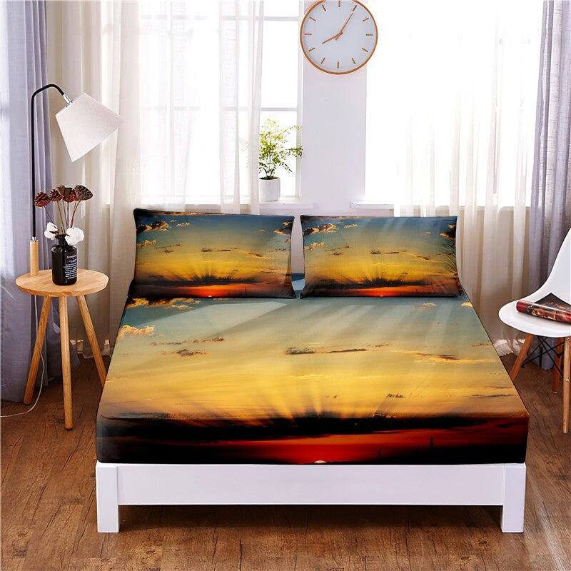 Afterglow Digital Printed 3pc Polyester Bedding Set