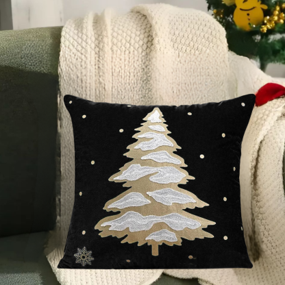 Christmas Cartoon Embroidered Decorative Cushion Cover