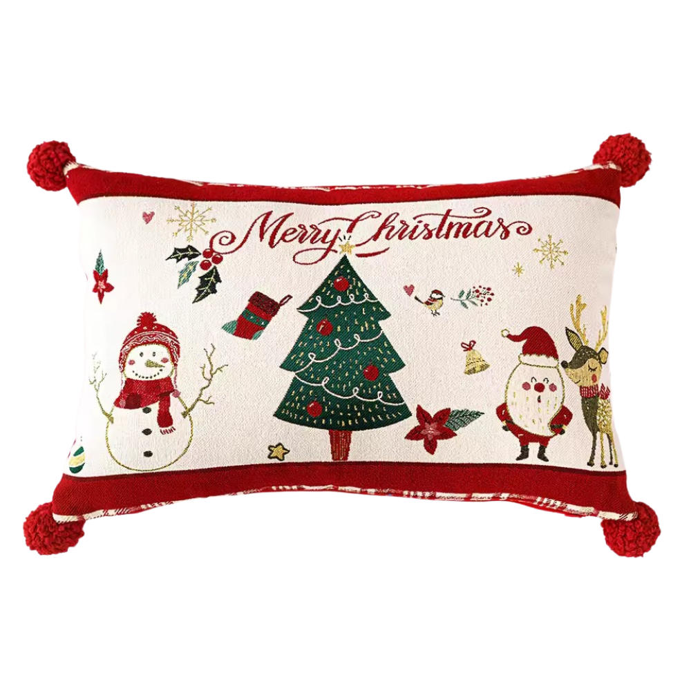 Jacquard Yarn Dyed Christmas Cushion Cover