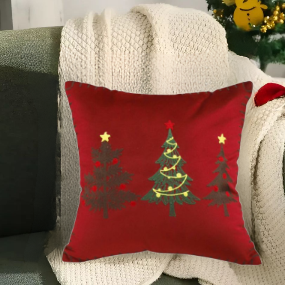 Christmas Cartoon Embroidered Decorative Cushion CoverChristmas Cartoon Embroidered Decorative Cushion Cover - Image 8