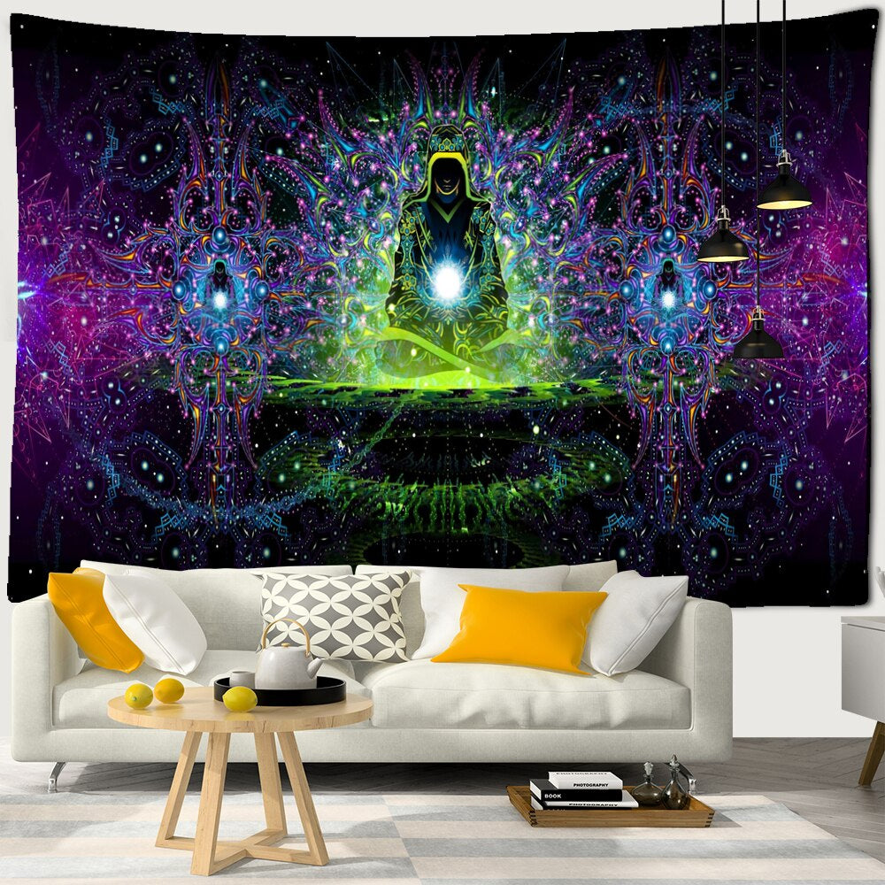 Psychedelic Medidators Tapestry Wall Hanging Tapis Cloth