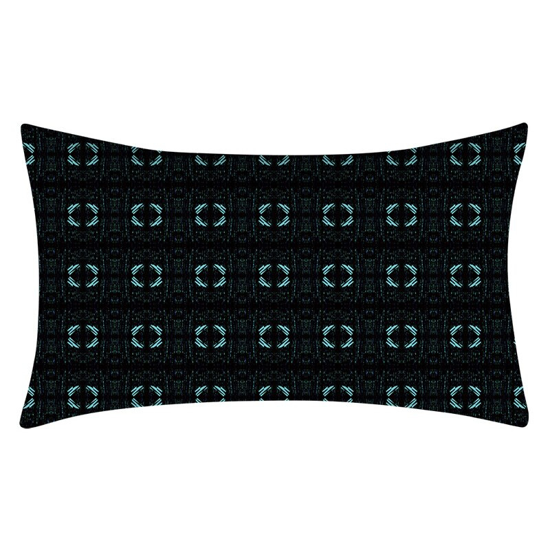 Green Psychedelic Pattern Printed Rectangular Pillow Cover