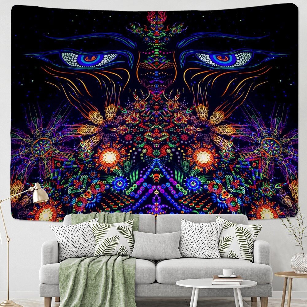 Psychedelic Medidators Tapestry Wall Hanging Tapis Cloth