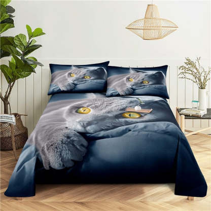 Lazy Cat Digital Printing Flat Sheet With Pillowcase