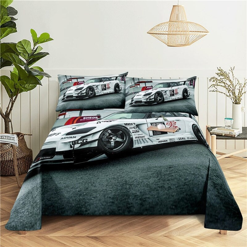 Sports Car Digital Print Sheet Set