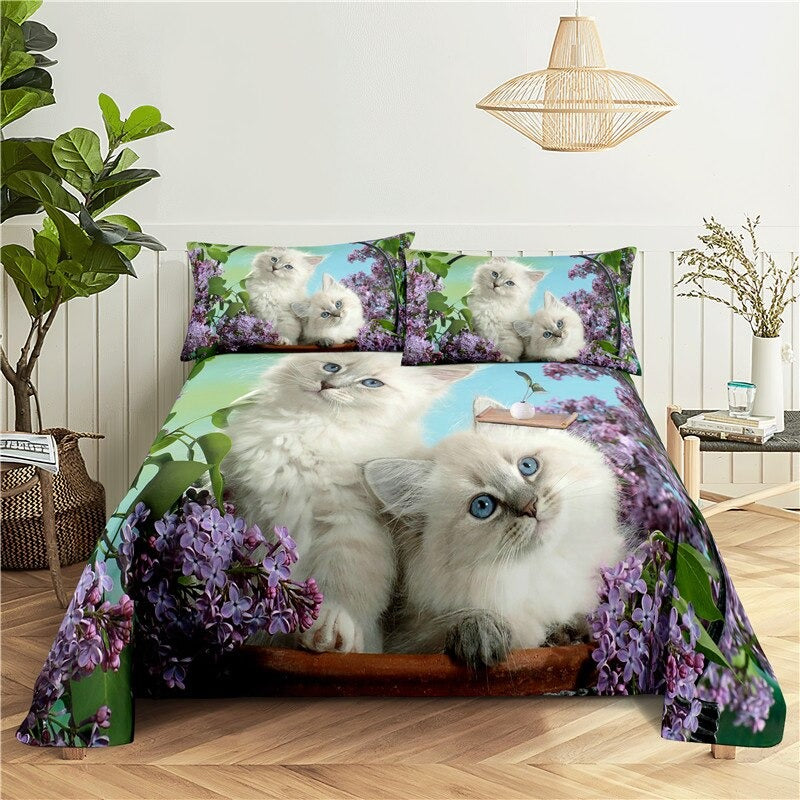 Lazy Cat Digital Printing Flat Sheet With PillowcaseLazy Cat Digital Printing Flat Sheet With Pillowcase - Image 4
