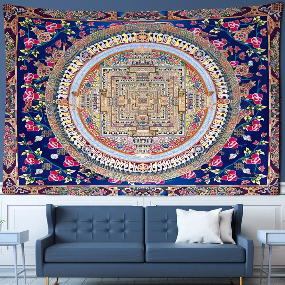 Mandala Print Tapestry Wall Hanging Tapis Cloth