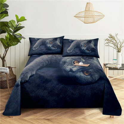 Lazy Cat Digital Printing Flat Sheet With Pillowcase