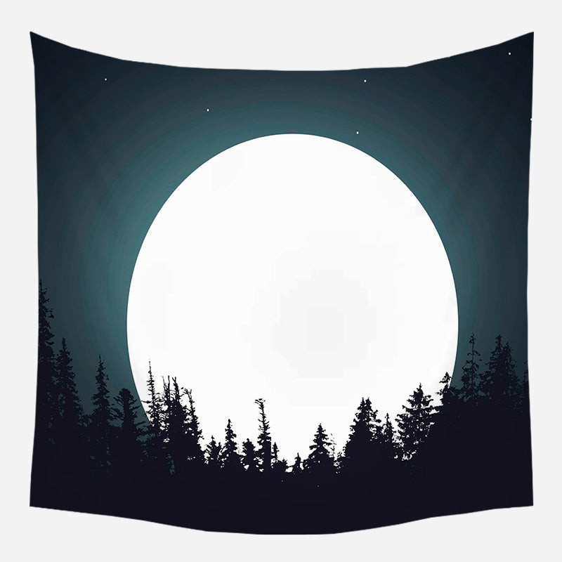 Teal Trees Tapestry Wall Hanging Tapis Cloth