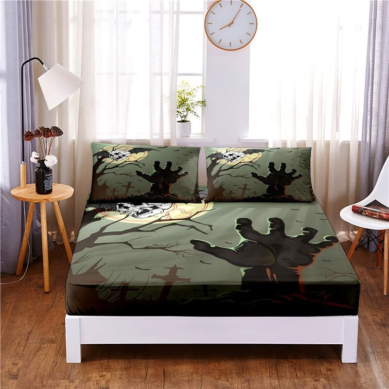 3 Pcs Holy Night Digital Printed Polyester Fitted Sheet Set