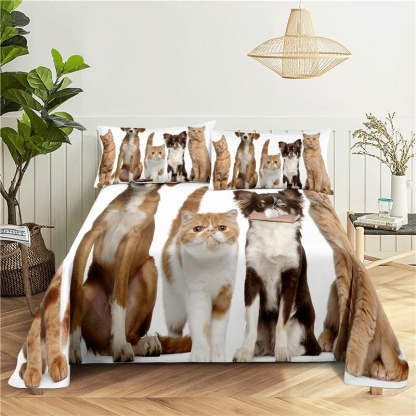 Lazy Cat Digital Printing Flat Sheet With Pillowcase