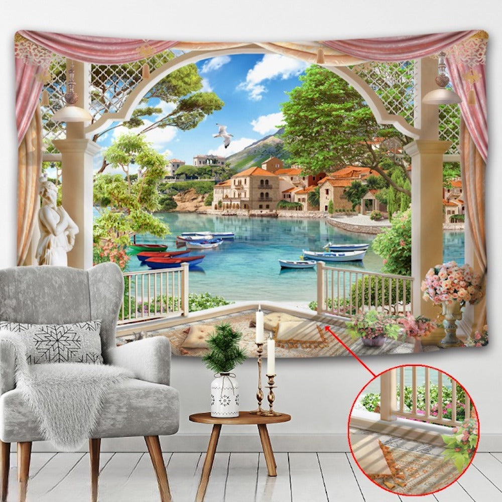 Nordic Style Scenery Tapestry Wall Hanging Tapis Cloth