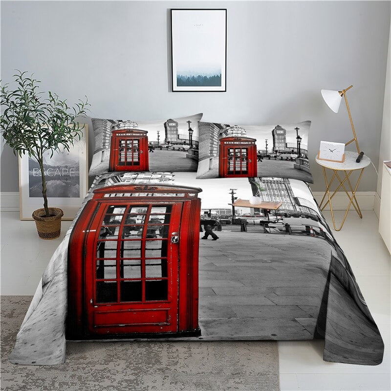 Cities View Printed Bedding Set