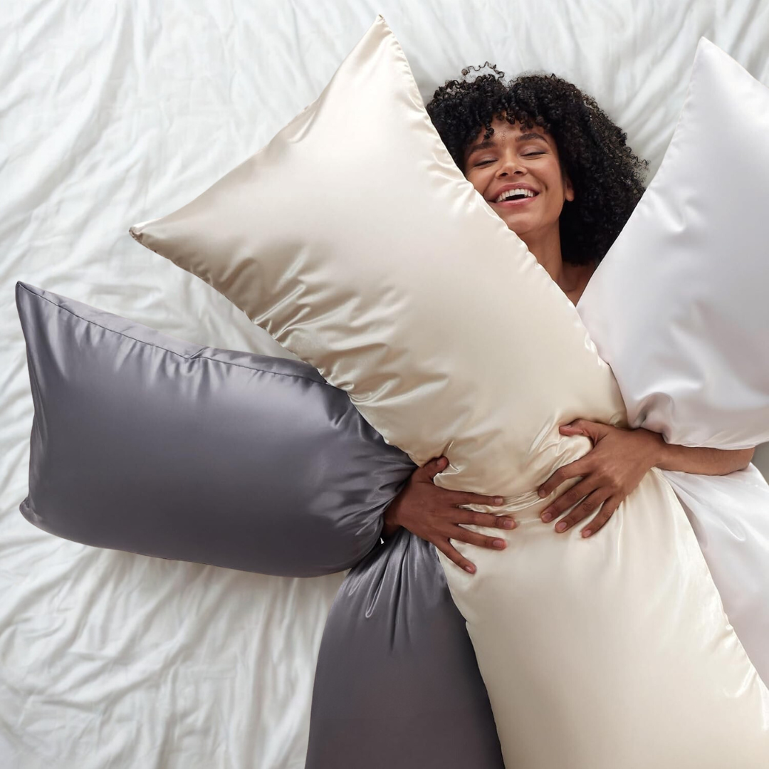 Satin Body Pillowcase for Hair and Skin Silky And Super Soft With Zipper Closure