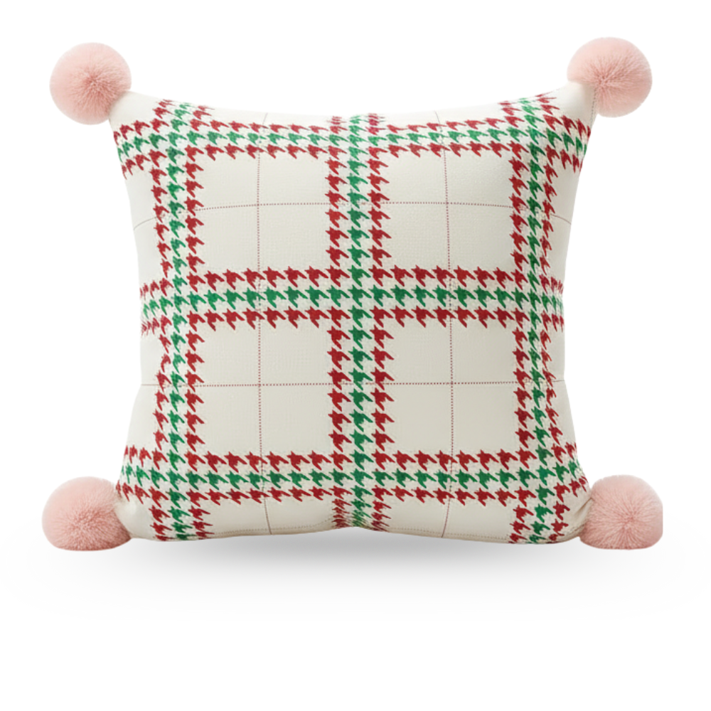 Double Sided Printed Christmas Geometric Cushion Cover Set