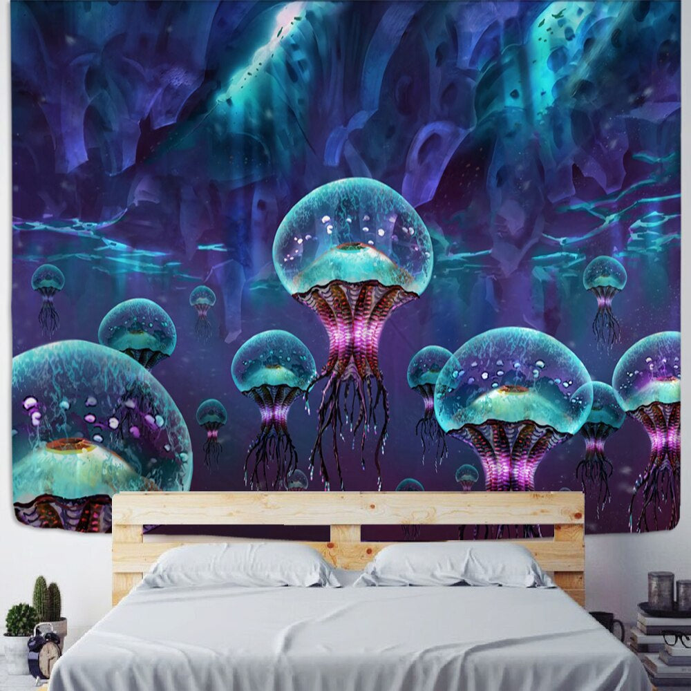 Jelly Fish Tapestry Wall Hanging Tapis Cloth