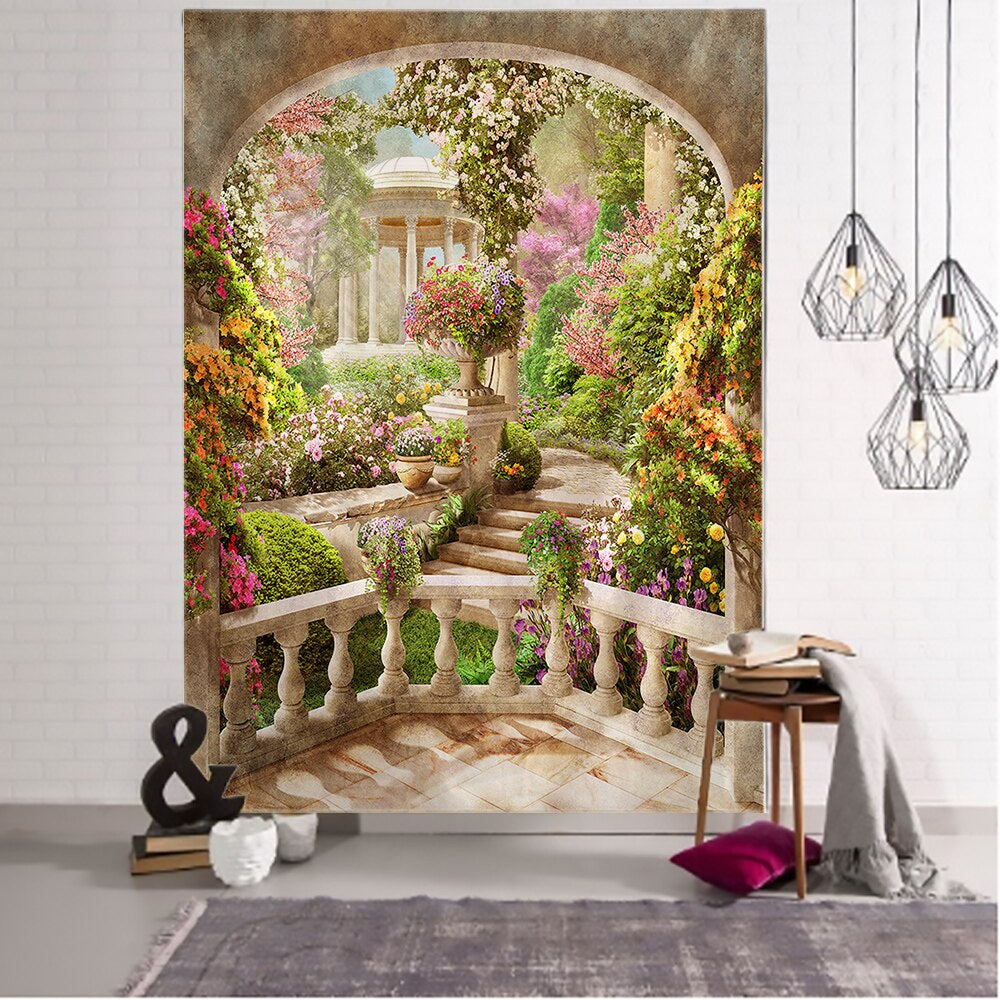Corridor Scenery Tapestry Wall Hanging Tapis Cloth