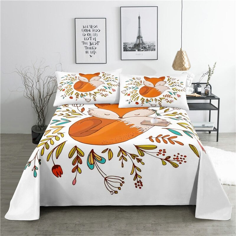 3 Sets Cartoon Printed Bedding Set
