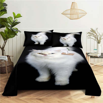 Lazy Cat Digital Printing Flat Sheet With Pillowcase