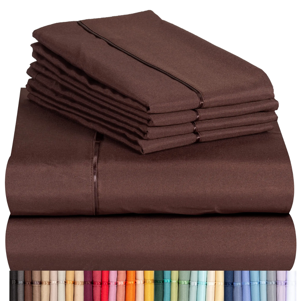 Pack of 4 Cooling Microfiber Bed Sheet Set Deep Pocket